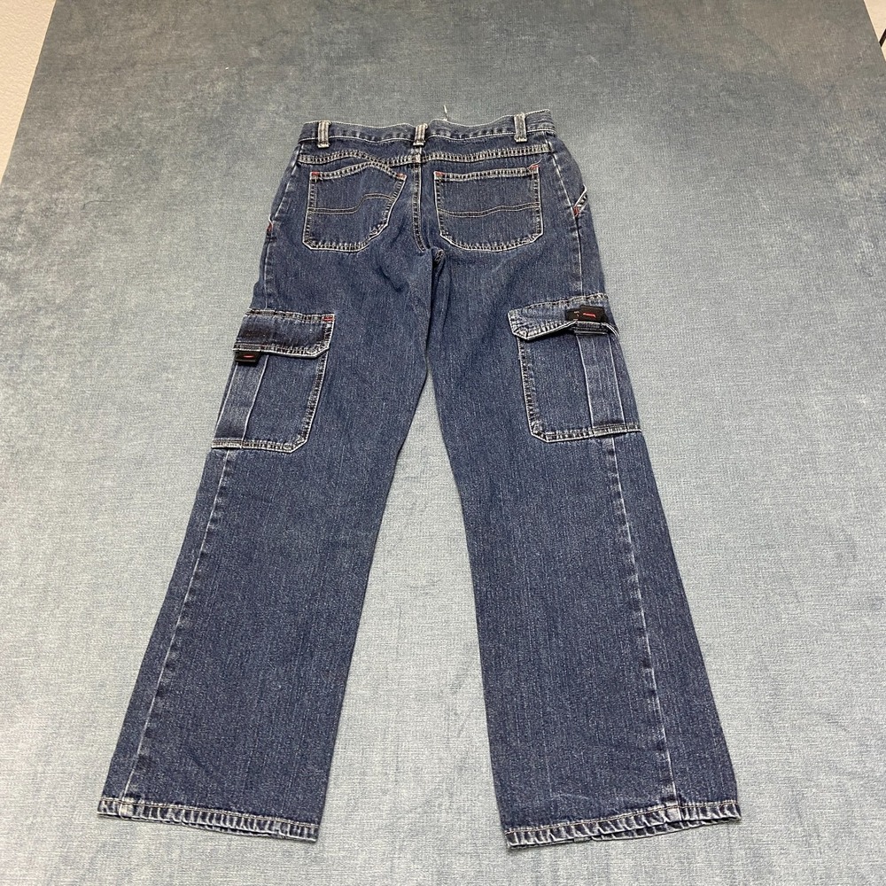 Wrangler Cargo Jeans Womens 12 Blue Denim Pockets Medium Wash Outdoor Wear
